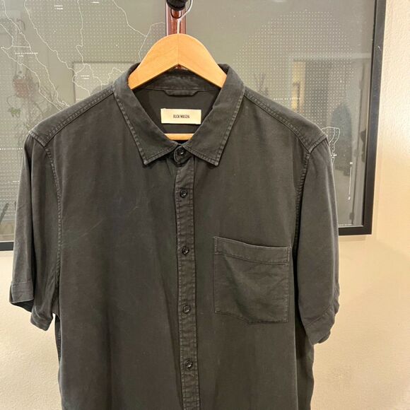 Buck Mason - SS Draped One Pocket Twill Shirt - Black - Picture 4 of 6